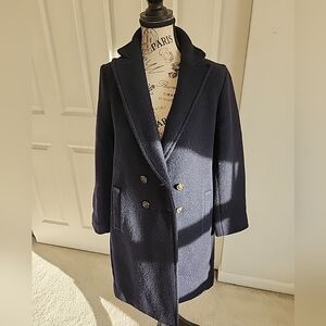 NWT J Crew Retail Navy Italian Boiled Wool Coat SZ 6P